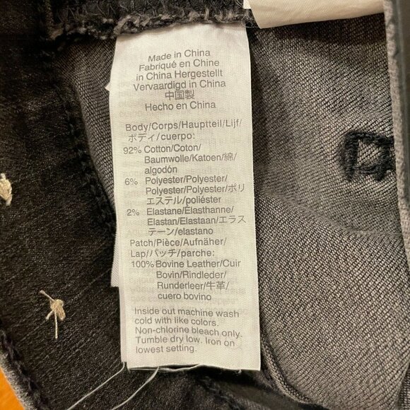 Madewell 9 Inch High Rise Skinny Jeans in Black Sea Knee Holes - Picture 5 of 9